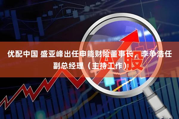 优配中国 盛亚峰出任申能财险董事长，李争浩任副总经理（主持工作）